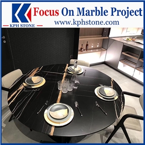 Noir Aziza Marble Black Reception Counter