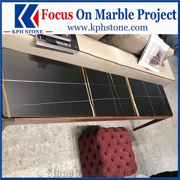Noir Aziza Marble Black Reception Counter