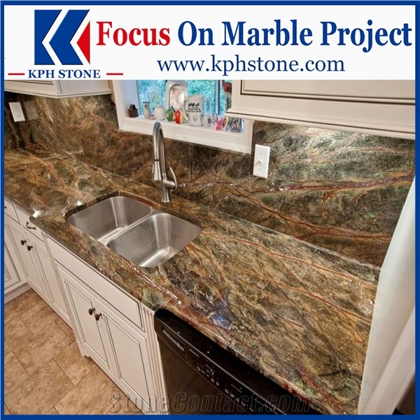 Rain Forest Green Marble Kitchen Countertops&Tops