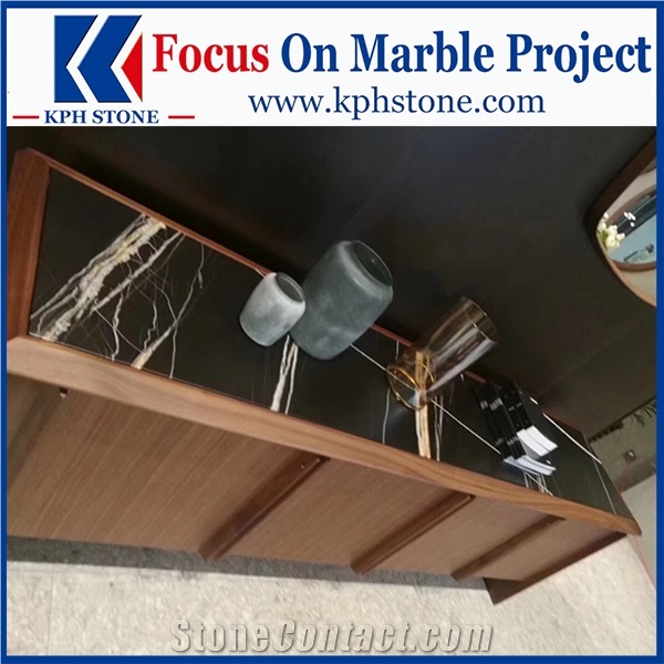 Sahara Noir Marble Black Kitchen Table Tops