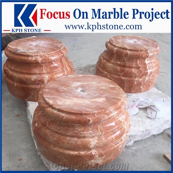 Tea Rose Classical Marble Lobby Bottom Columns