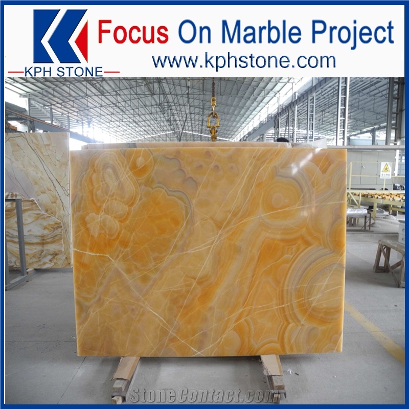 Wall Decoration Orange Onyx Transparent Slab
