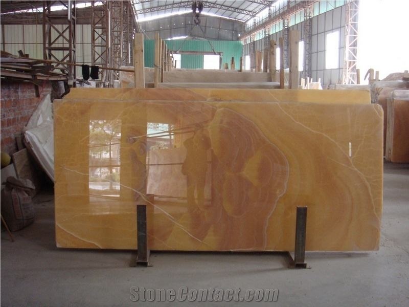 Wall Decoration Orange Onyx Transparent Slab