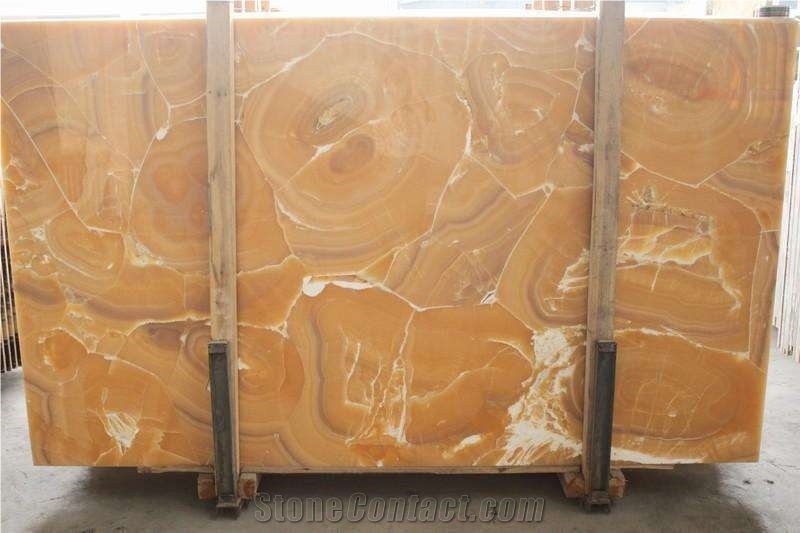 Wall Decoration Orange Onyx Transparent Slab