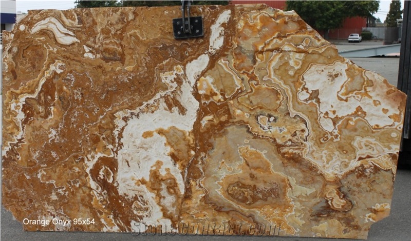 Wall Decoration Orange Onyx Transparent Slab