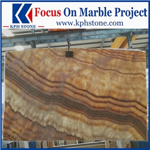 White Serpeggiante Akdag Onyx Slabs for Casinos