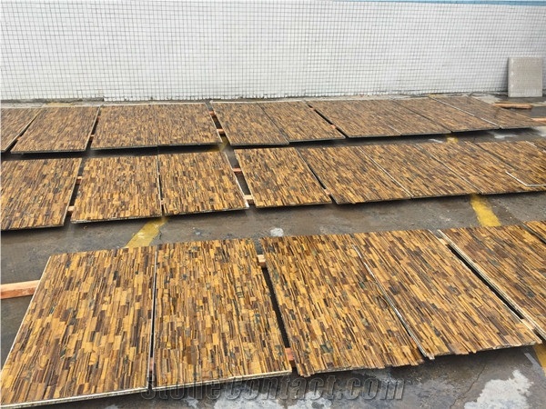 Yellow Tiger Eyes Semiprecious Stone for Interior Decor