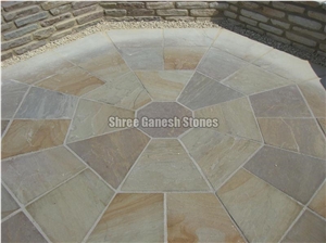 Raj Green Sandstone Circle Paving Stone
