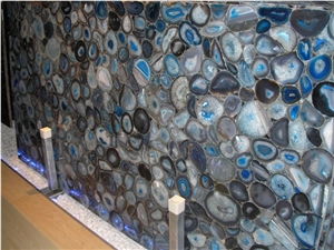 Blue Agate Semiprecious Stone Slabs