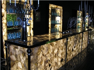 Clasic Quartz Semiprecious Stone Bar Top