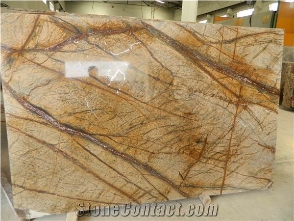 Rainforest Brown Marble Slabs