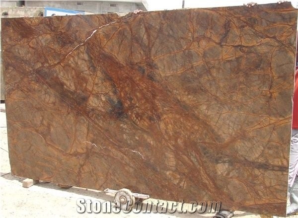 Rainforest Brown Marble Slabs