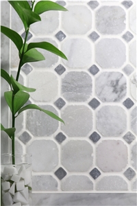 Antique Carrara Octagon Wall Mosaic