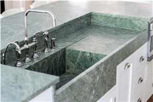 Harbor Mist Granite Kitchen Countertop,Sink