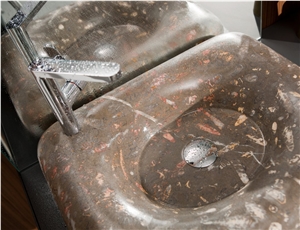 Jurassic Brown Marble Sink,Shower Wall