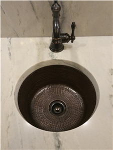 Quartzite Bar Top, Drop in Copper Sink