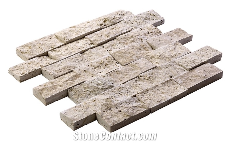 Beige Travertine Split Face Tile 23x10cm