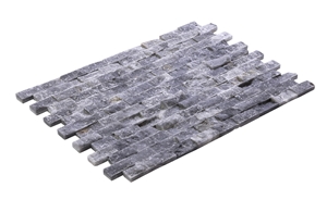 Nero Split Face Tile 23x48cm Afyon Black Marble Split Face Mosaic