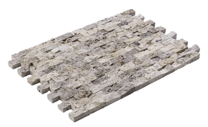 Silver Gray Marble Split Face Mosaic Tile 23x48cm