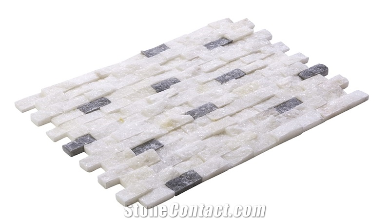Usak White Marble Nero Split Face 2.3x4.8