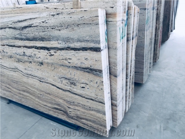 Gray Wood Travertine Slabs
