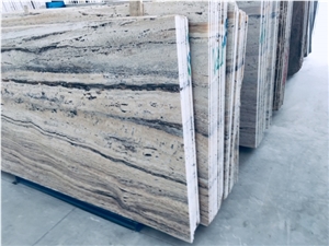 Gray Wood Travertine Slabs