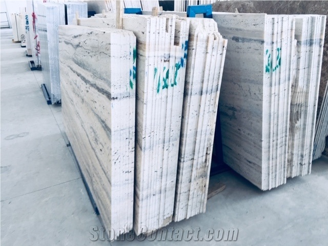Gray Wood Travertine Slabs