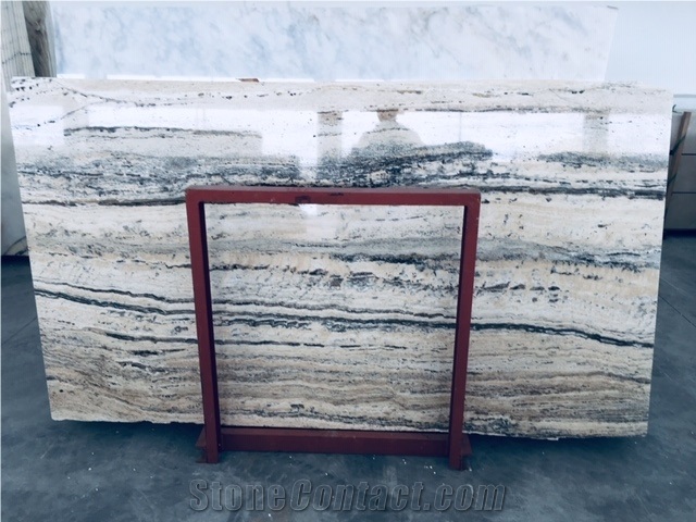 Gray Wood Travertine Slabs