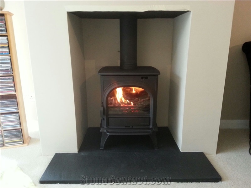 Black Slate a Fire Hearth and Surround