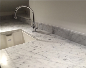Carrara White Marble Kitchen Countertop