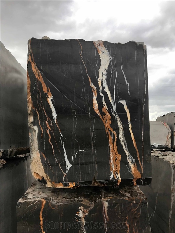 Black Sahara Marble Block, Tunisia Black Marble