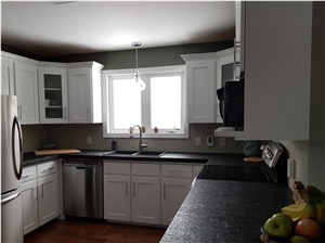 Black Granite Flamed and Leathered Finish Counters