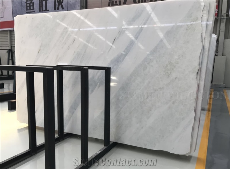 Bianco River Azul Crystal Angel White Marble Slab,Hotel Floor Cover Tiles