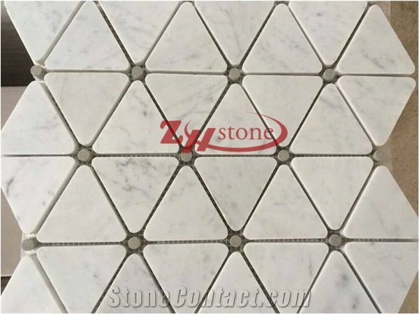 Bianco Carrara Marble Mosaic,Kitchen Wall 3d Look