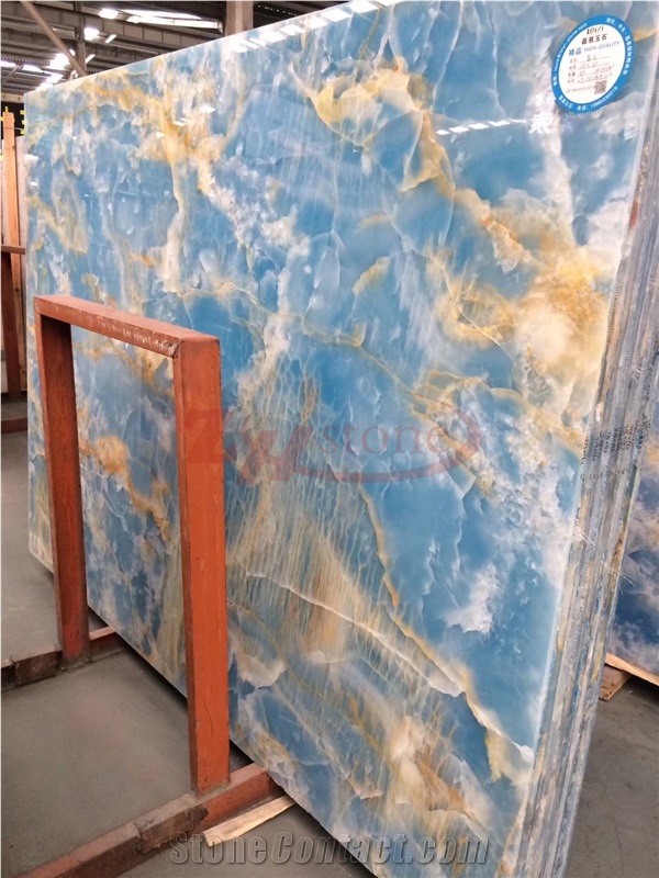 Blue Onyx Laminated Glass ,Translucent Background