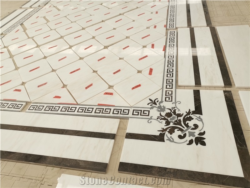 Cary Ice Marble&Gold Brow Marble Waterjet