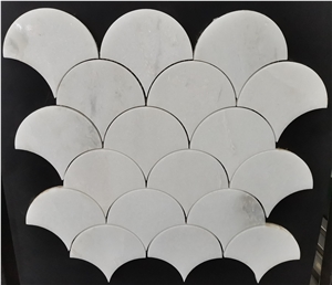 Castle Grey Marble+Star White Marble Flower Mosaic