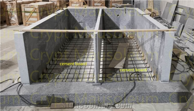 Grey Granite G603 2 Crypt Mausoleum for Family