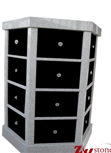 Hexagen 24 Crypts Grey+Black Granite Niche