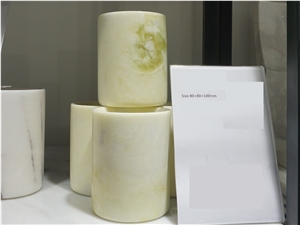 Light Green Marble Cup ,Bath Canister