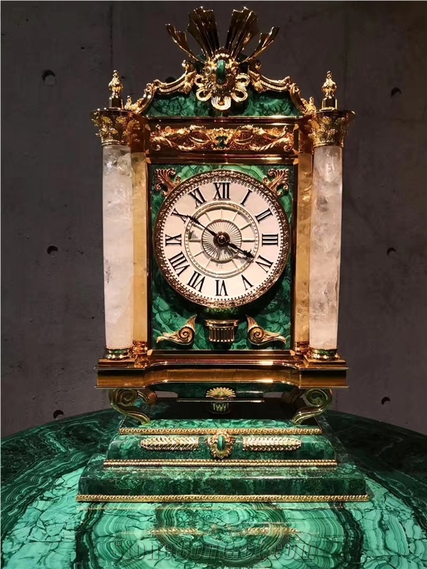 Peacock Green - Malachite Challant Semiprecious Stone Tabletop