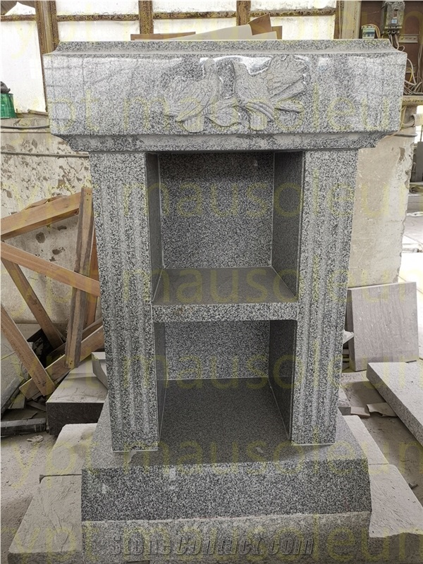 Sesame White Granite 2 Crypt Mausoleum