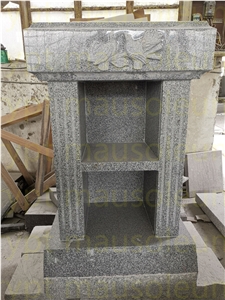 Sesame White Granite 2 Crypt Mausoleum