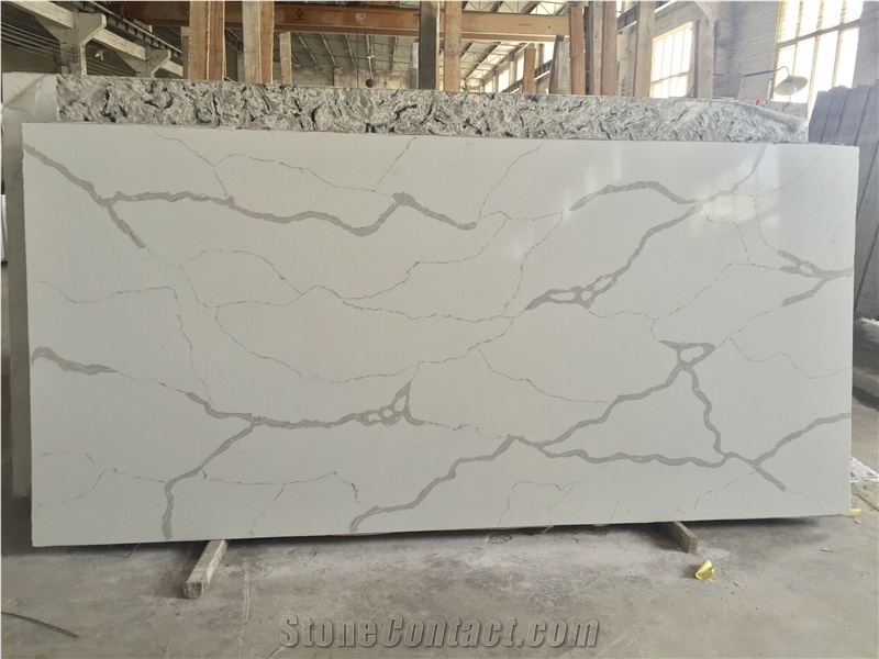 Calacatta White Quartz Stone Slab