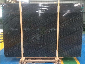 China Zebra Black Marble Wooden Vein Marble Slabs
