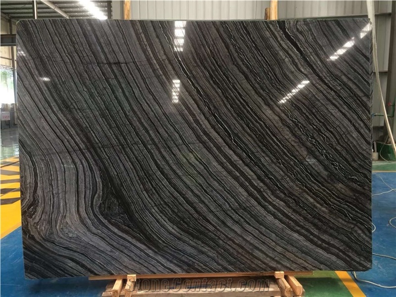 China Zebra Black Marble Wooden Vein Marble Slabs