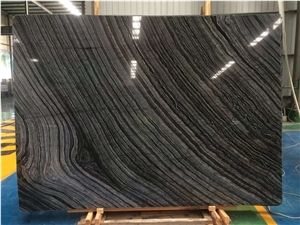 China Zebra Black Marble Wooden Vein Marble Slabs