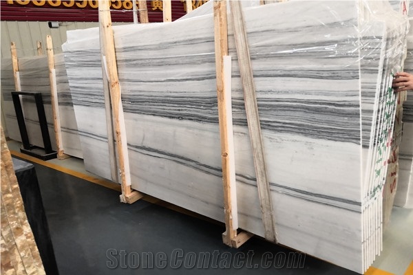 Polished Snow Wooden Marble Slab