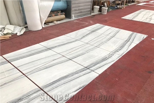 Polished Snow Wooden Marble Slab
