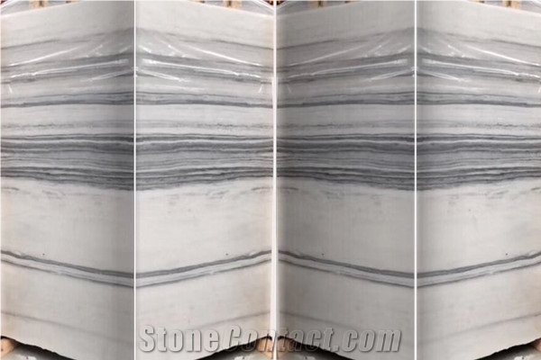 Polished Snow Wooden Marble Slab